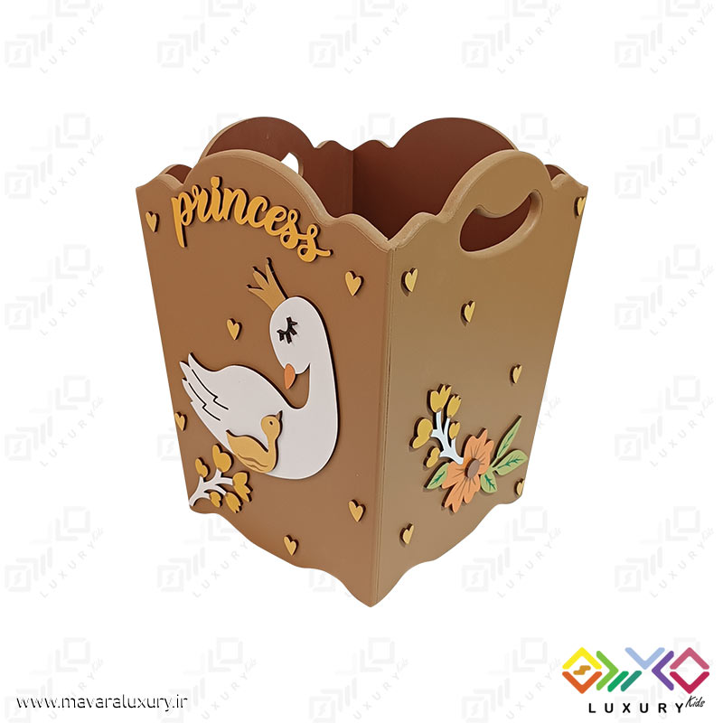 سطل زباله اتاق کودک سری پرنسس طرح قو MKids72